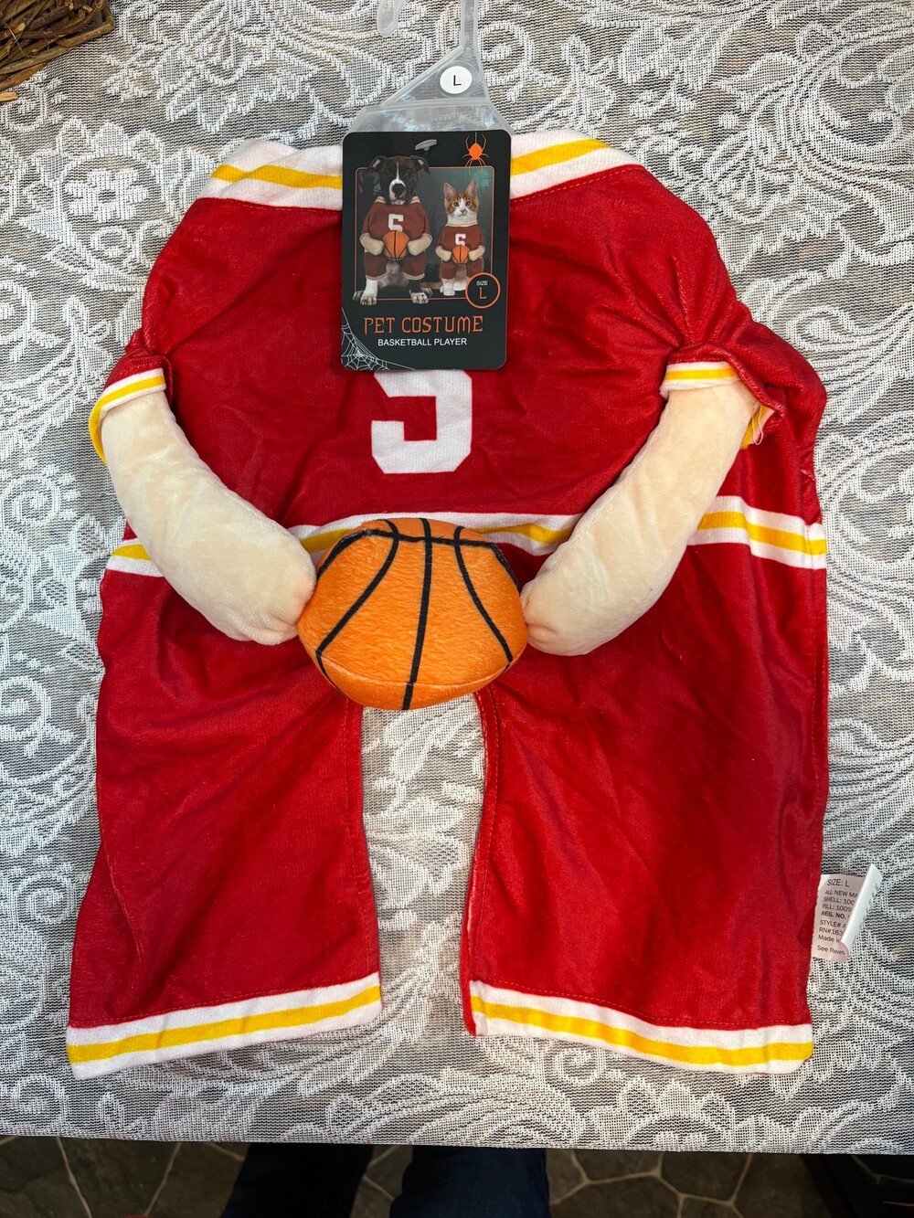 Basketball Player Pet Halloween Costume Dog Cat Size Large NWT